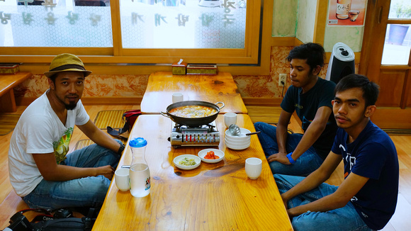 First day korean food with junior tour guide also malaysian student at seoul "mahfuz & Megat"